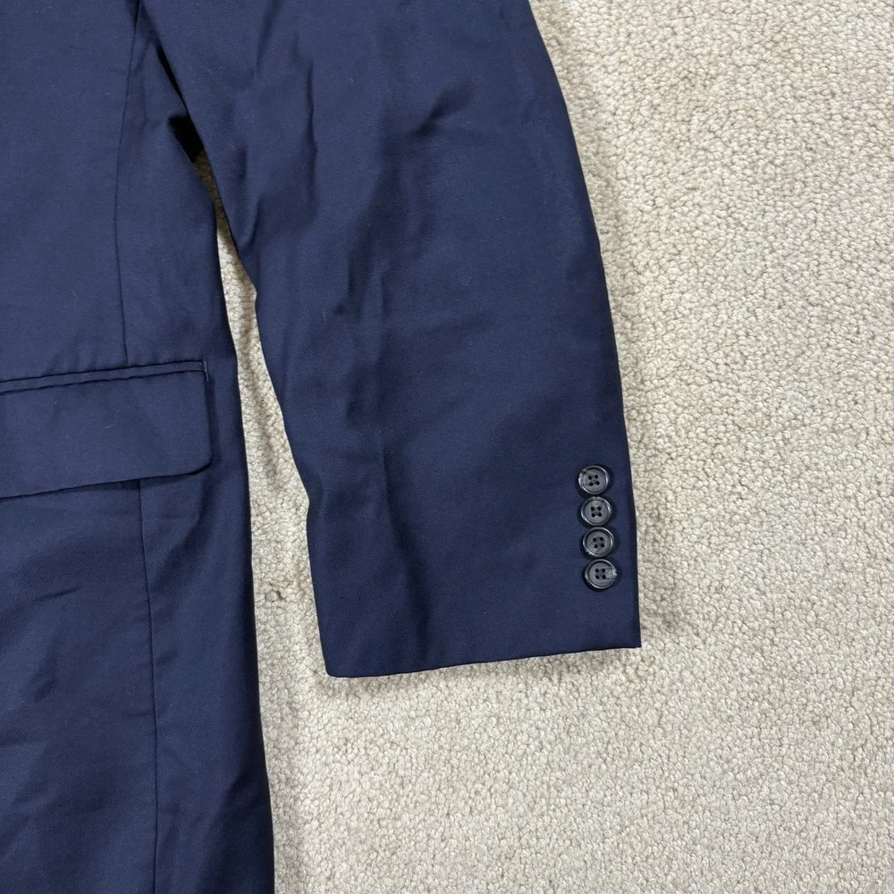 Lauren Ralph Lauren Jacket 44 Blue Polyester Two Button Navy Blazer